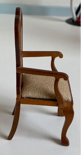 Walnut Chair with Arms and Padded Seat (48W x 50D x 100Hmm)