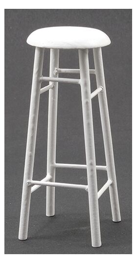 Bar Stool White (Size: 1-3/8" W x 3" H x 1-3/8" D)