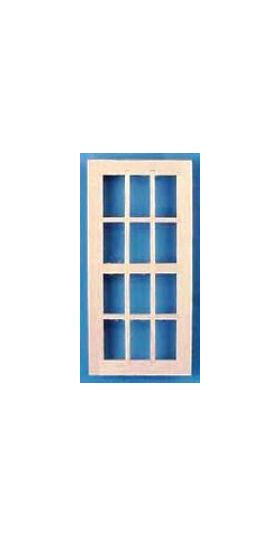 1:24 Scale Window 12 Pane (36.5W x 75H x 9.5Dmm fits opening 33W x 71W x 8Dmm)