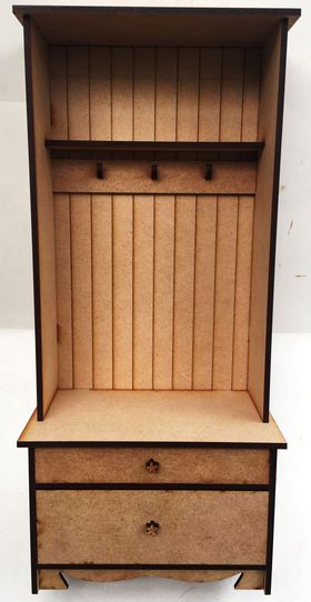 1:6 Tall Shelf with Hooks Kit (130 x 75 x 280mmH)