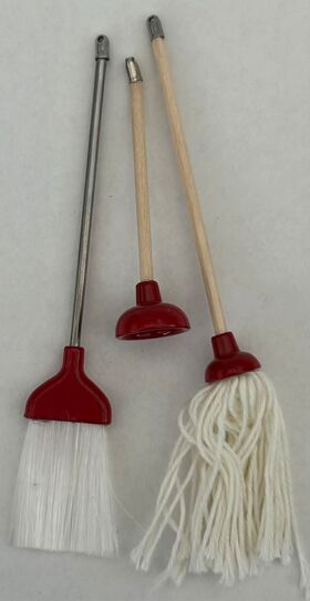 Mop, Broom and Plunger Red (Broom 85L, Mop 90L, Plunger 50Lmm)