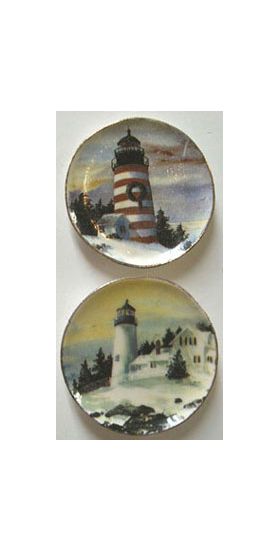 Winter Lighthouse Platter (1 1/2" Diam) (Price Each)