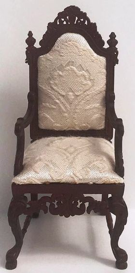 Chair Mahogany with White Padded Seat and Back (48 x 50 x 100Hmm)