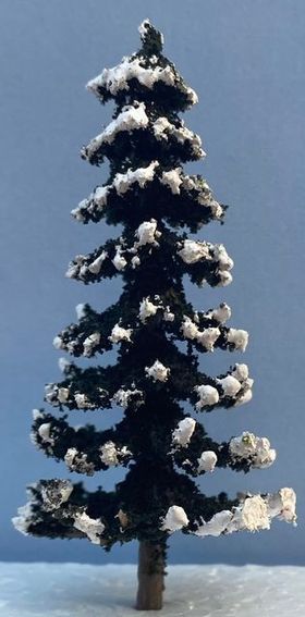 8cm Snow Covered Dark Green Tree
