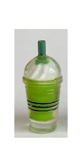 Green Drink with Cream on Top (12Diam x 25H + 5mmH straw)