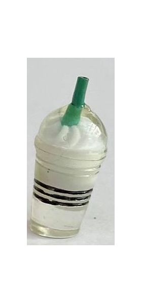 White Drink with Cream on Top (12Diam x 25H + 5mmH straw)