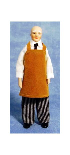 Porcelain Handyman/Shopkeeper (15cm x 6cm x 5cm)