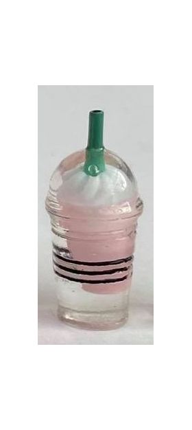 Light Pink Drink with Cream on Top (12Diam x 25H + 5mmH straw)