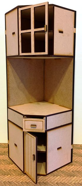 1:6 Kitchen Corner Unit (100W x 100D x 320H, Bench Height 120mm)