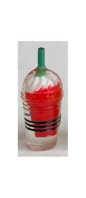 Red Drink with Cream on Top (12Diam x 25H + 5mmH straw)