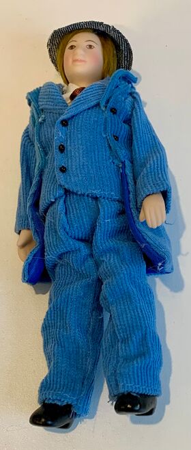 Man in Blue Suit Porcelain Doll (150Hmm)