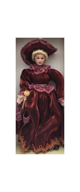 Mother Doll  in Red / Burgundy (153mmH)