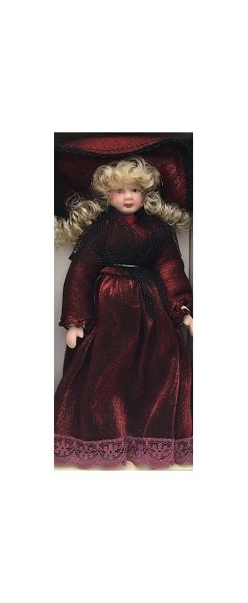 Girl Doll  in Red / Burgundy (147mmH)