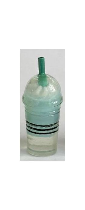 Cyan Drink with Cream on Top (12Diam x 25H + 5mmH straw)