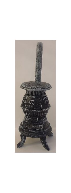 Pot Belly Stove Grey Resin