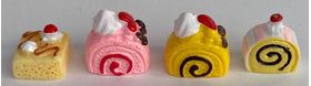 Large Cakes Slices Set of 4 (Approx: 15 x 15mm)