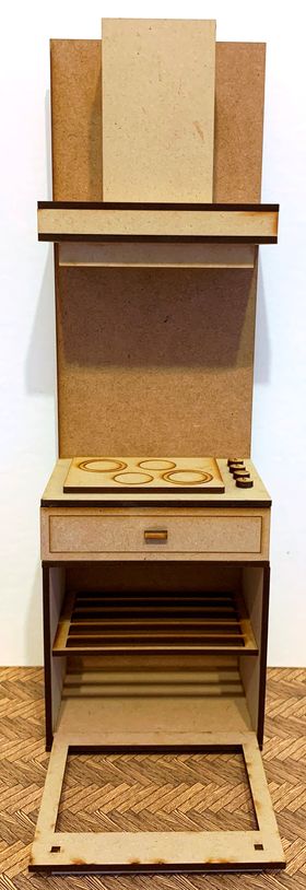1:6 Kitchen Oven Unit (100W x 75D x 320H, Bench Height 120mm)