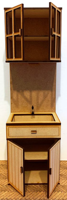 1:6 Kitchen Sink Unit (100W x 75D x 320H, Bench Height 120mm)