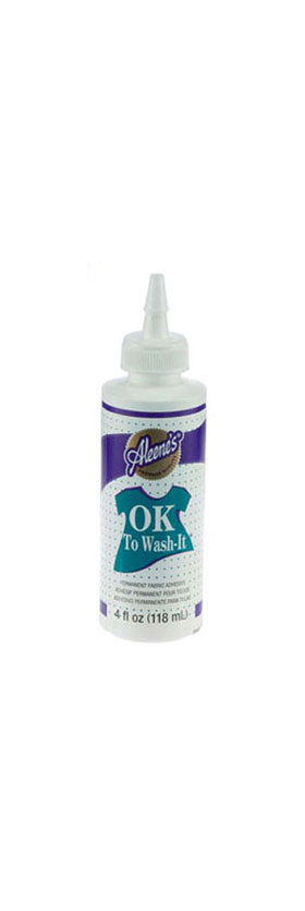 Aleene's Ok To Wash-It Fabric Glue, 4 Fl Oz Dabber