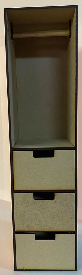 1:6 Single Unit with Drawers and Rail (95W x 95D x 370Hmm)