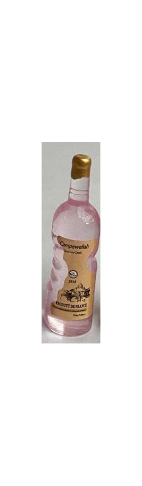 1:6 or Large 1:12 Shapely Wine Bottle Pink (10 Diam x 40Hmm)