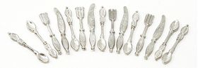 Silverware, 16Pk (Knife - 1"L; Fork - 7/8"L; Spoon - 7/8"L)