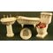 Bathroom set, 4 pieces, Gold Trim Design (Bath:140 x 50 x 50Hmm)