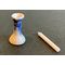 Candle Holder Blue with White Candle (Holder: 18Hmm, Candle: 20Lmm)