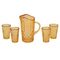 Pitcher with 4 Glasses Amber (Pitcher 0.63" W x 0.75" H x 0.38" D)