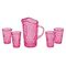 Pitcher with 4 Glasses Pink (Pitcher 0.63" W x 0.75" H x 0.38" D)