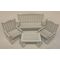 White 4 Piece Outdoor Setting (Table: 75 x 40 x 44Hmm)