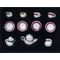 Tea Set 13pc Red Pattern Round