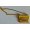 Handbag with Chain Handle Gold, Bag Opens (20 x 16 x 3mm)