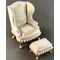 Wingchair and Stool Hand Painted by Petite Romantique