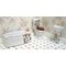 1:16 Scale 3 Piece Ceramic Bathroom Set White with Blue Floral (Bath: 120 x 47 x 49Hmm)