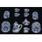 Box of 10 Ceramic Dinner Set, White with Blue Floral, 17 Pieces (Plates: 23mm Diameter)