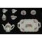 Ceramic Tea Set, White with Blue/Pink/Yellow Floral, 10 Pieces