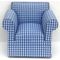 Armchair Blue/White Checked