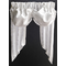 Valance: Double Balloon, White Leaves Pattern Curtains (80W x 125Hmm)