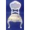 Occasional Chair White Frame, Pastoral Scene Upholstery by Norma Bennett (50 x 40 x 93mm)
