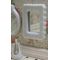 Rectangle Mirror and Toilet Brush White